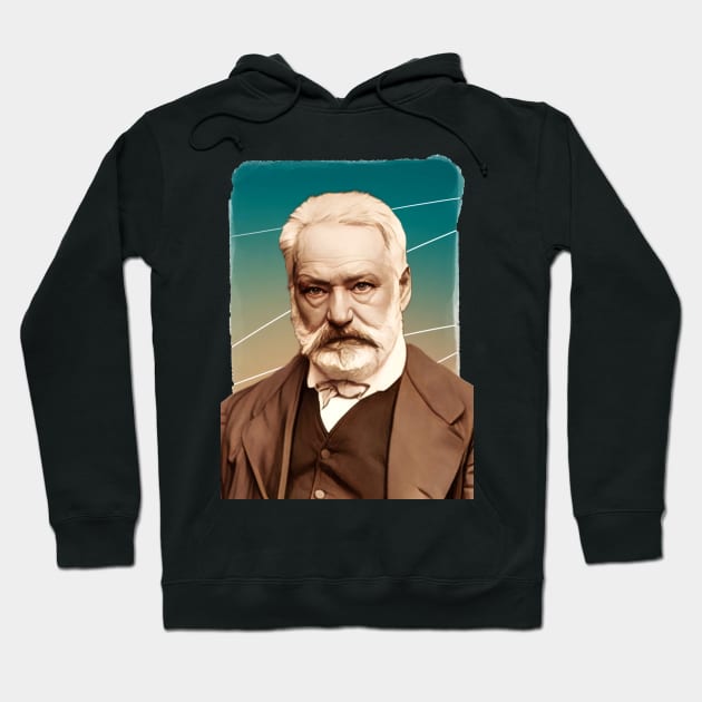 French Writer Victor Hugo illustration Hoodie by Litstoy 